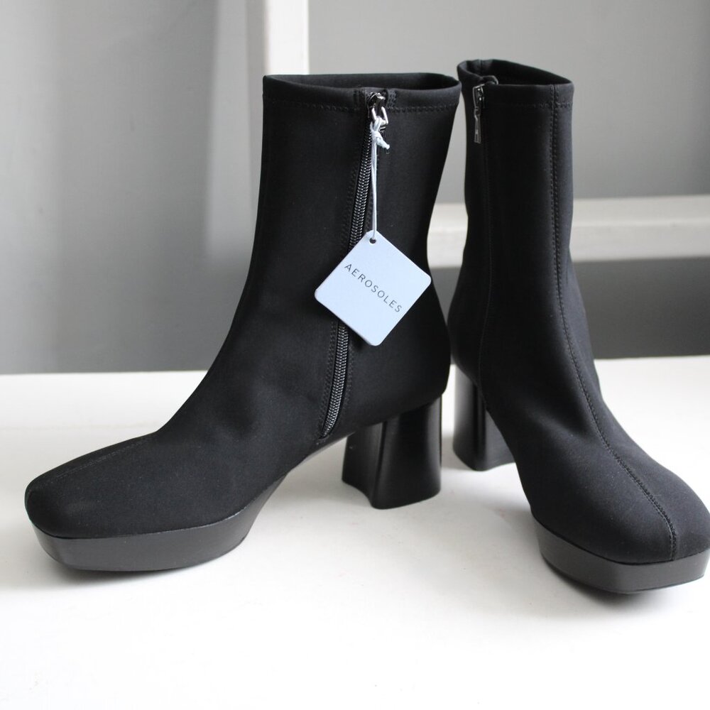Aerosoles Women's Sussex Stretch Gabardine Block Heel Platform Bootie sz 9.5 NWT - Picture 3 of 8
